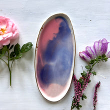 Load image into Gallery viewer, Watercolor porcelain platter with gold