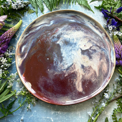 Abalone stoneware dinner plate/platter