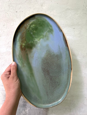 Abalone stoneware platter