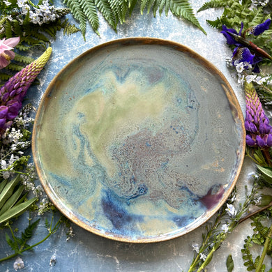 Abalone stoneware dinner plate/platter