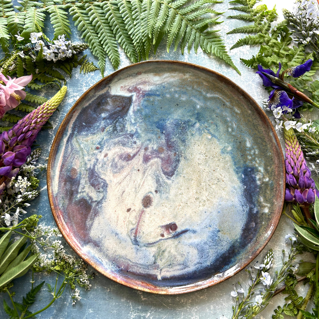 Abalone stoneware dinner plate/platter