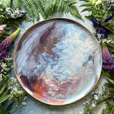 Abalone stoneware dinner plate/platter