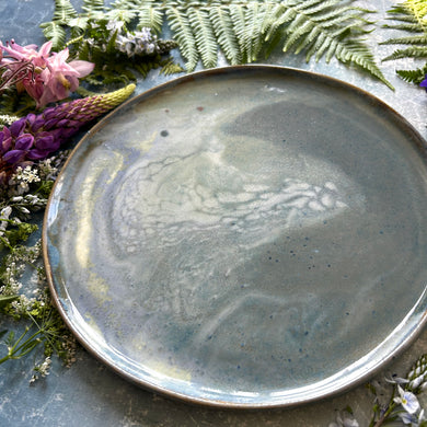 Abalone stoneware dinner plate/platter