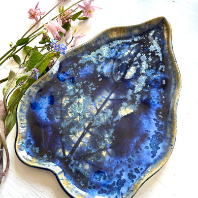 Galaxy stoneware platter