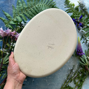 Abalone stoneware platter