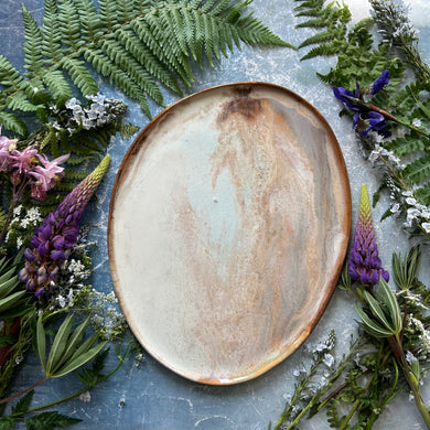 Abalone stoneware platter
