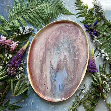Abalone stoneware platter