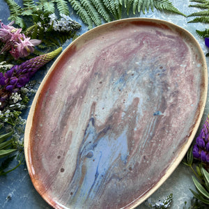 Abalone stoneware platter