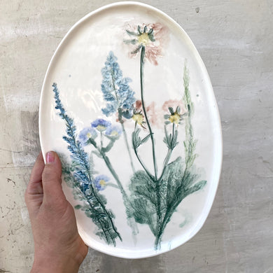 Botanical porcelain platter