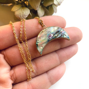 Abalone Shell Moon Necklace