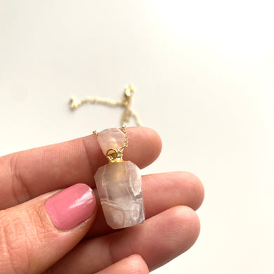 Cherry Agate Bottle Necklace