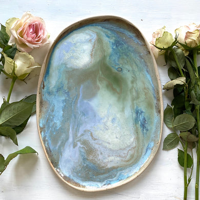 Abalone stoneware platter