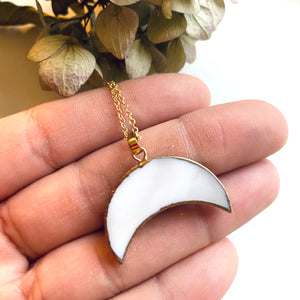 Abalone Shell Moon Necklace
