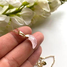 Load image into Gallery viewer, Rose Quartz Moon Necklace