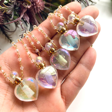 Angel Aurora Heart Bottle Necklace