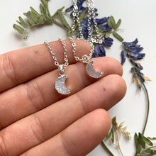 Load image into Gallery viewer, Moon Magic Druzy Silver dipped necklace