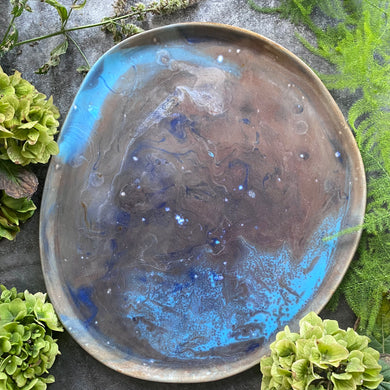 Abalone stoneware platter