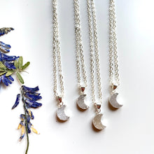 Load image into Gallery viewer, Moon Magic Druzy Silver dipped necklace