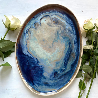 Abalone stoneware platter