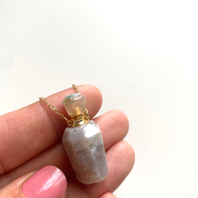 Cherry Agate Bottle Necklace