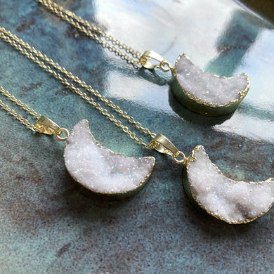 Moon Magic Druzy Gold dipped necklace